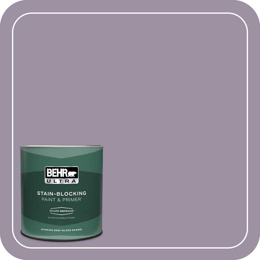 BEHR ULTRA 1 qt. #660F-5 Amethyst Phlox Extra Durable Semi-Gloss Enamel Interior Paint & Primer