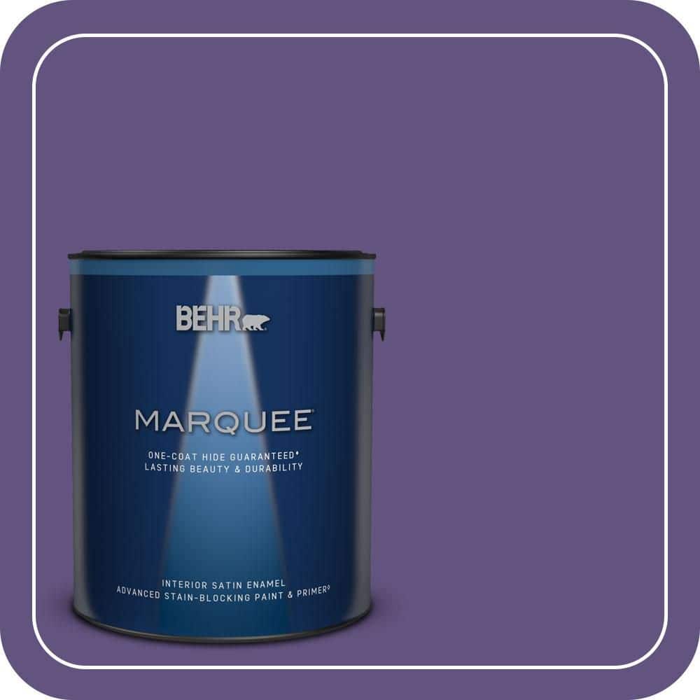 BEHR MARQUEE 1 gal. #MQ4-28 Purple Sky One-Coat Hide Satin Enamel Interior Paint & Primer