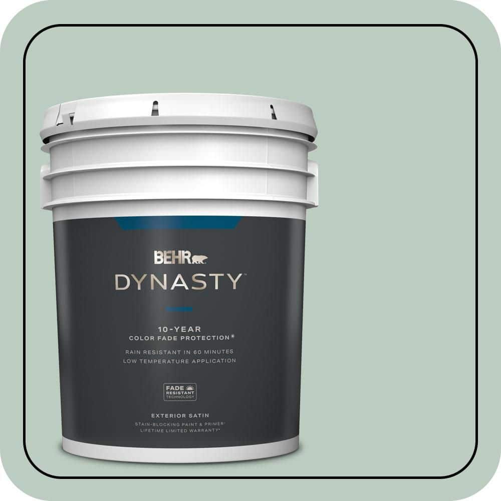 BEHR DYNASTY 5 gal. #QE-42 Antiqued Aqua Satin Enamel Exterior Stain-Blocking Paint & Primer