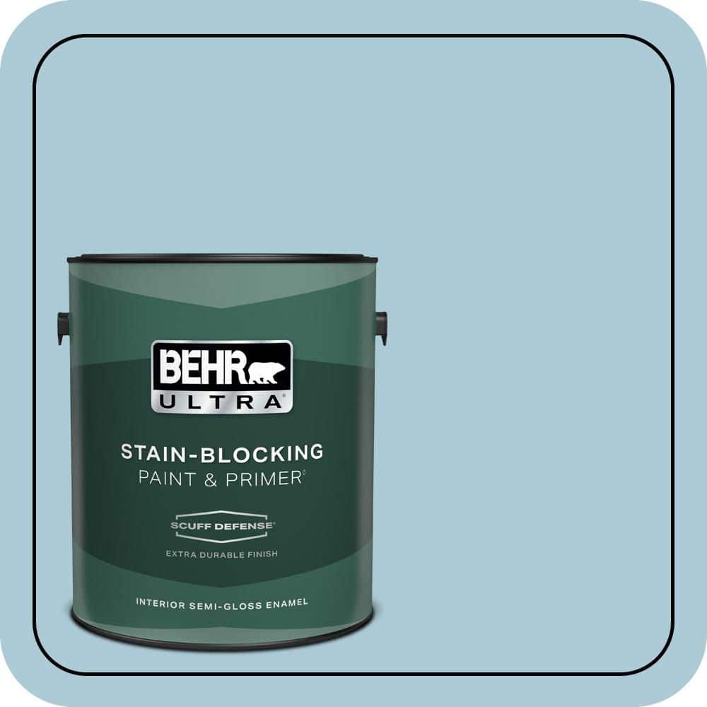 BEHR ULTRA 1 gal. #S480-2 Sea Wind Extra Durable Semi-Gloss Enamel Interior Paint & Primer