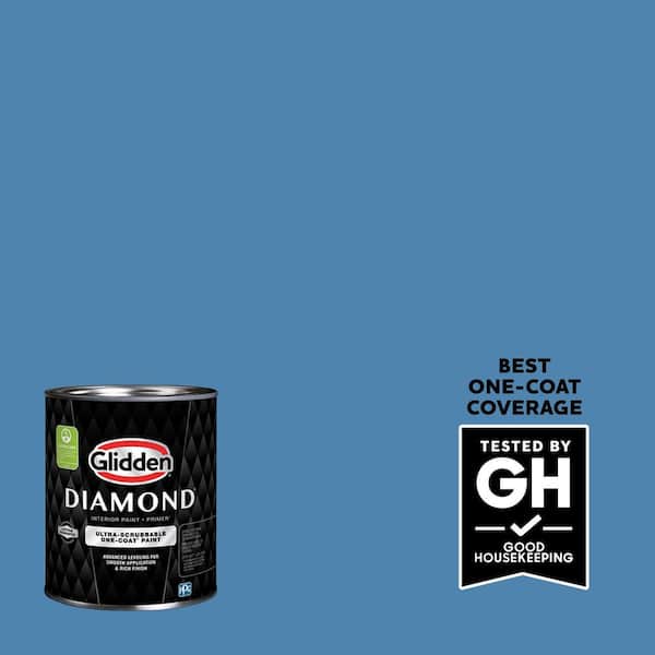 Glidden Diamond 1 qt. PPG1161-5 Ship's Harbor Flat Interior Paint with Primer (2)