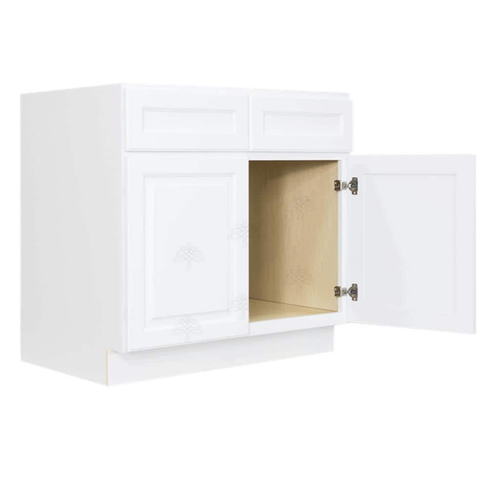 LIFEART CABINETRY 36 in. W x 21 in. D x 34.5 in. H Ready to Assemble Vanity Cabinet with 2-Doors Classic White (3)