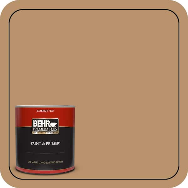 BEHR PREMIUM PLUS 1 qt. #S280-5 Windswept Leaves Flat Exterior Paint & Primer (2)