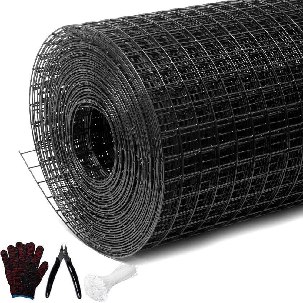 Unbranded Black Vinyl Coated Hardware Cloth 1in x 36in x 100ft 17 Gauge Welded Wire Mesh for Fencing and Garden Use