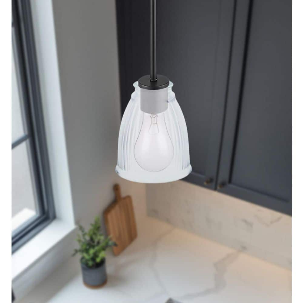 PRIVATE BRAND UNBRANDED Matte Black Pendant Light Kit with Partial Down Rod and Adjustable Height Wire (3)