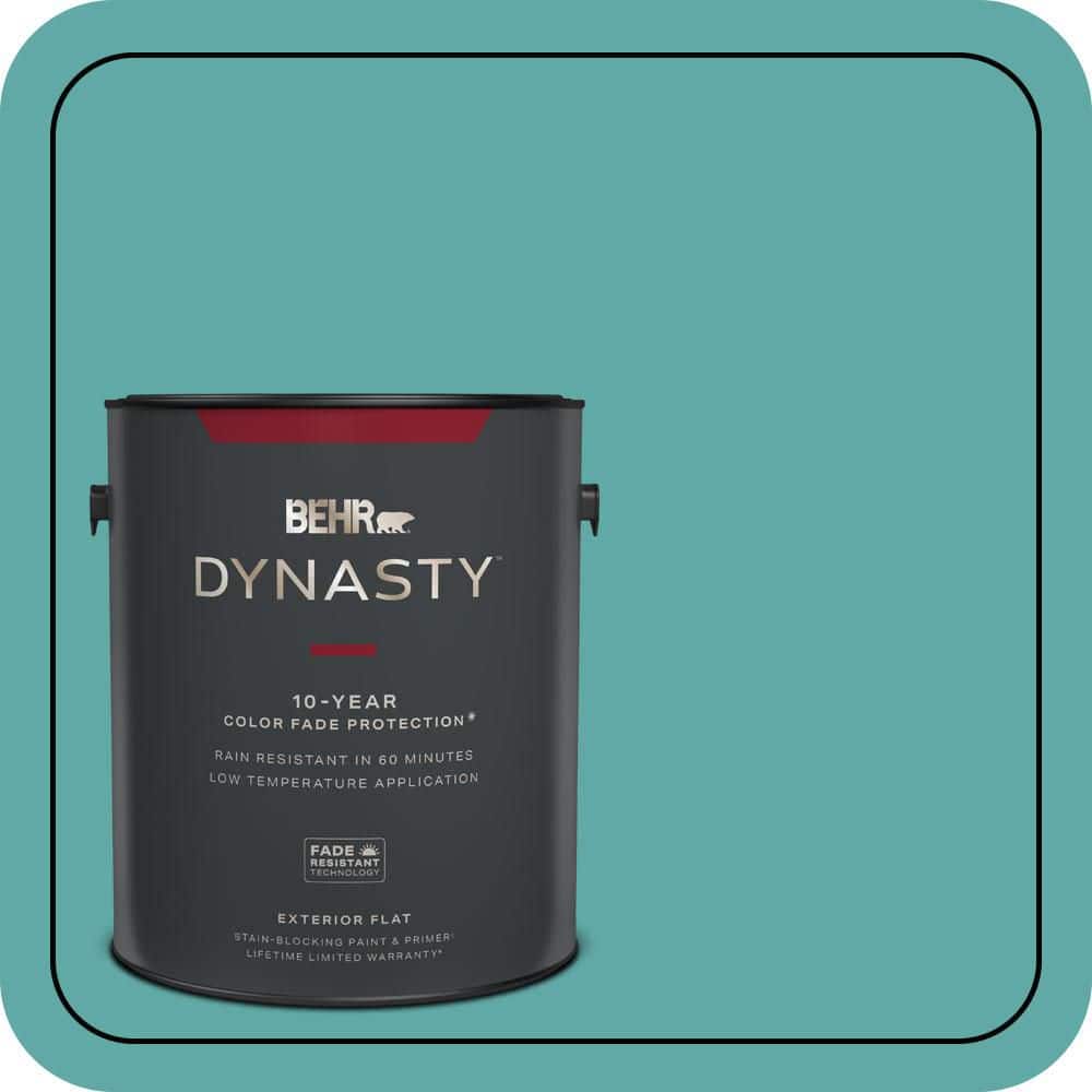 BEHR DYNASTY 1 gal. #500D-5 Teal Zeal Flat Exterior Stain-Blocking Paint & Primer