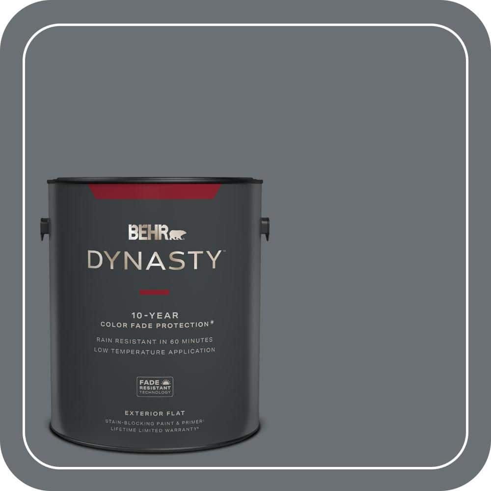 BEHR DYNASTY 1 gal. #QE-61 Rich Pewter Flat Exterior Stain-Blocking Paint & Primer