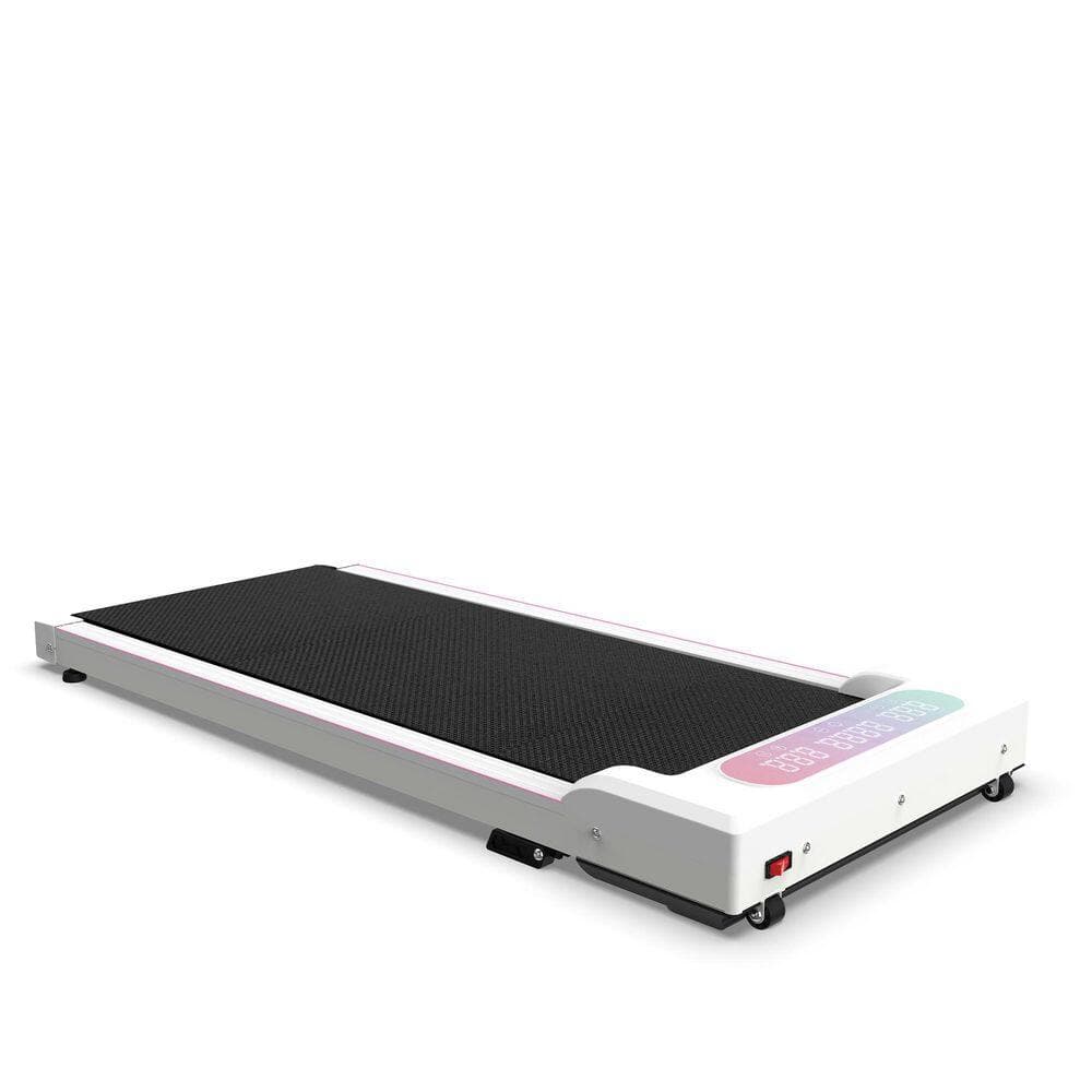 Tidoin 2 HP Black and White Metal Folding Portable 2-in-1 Under Desk Electric Treadmill with LED Display and 300 lb. Capacity (3)