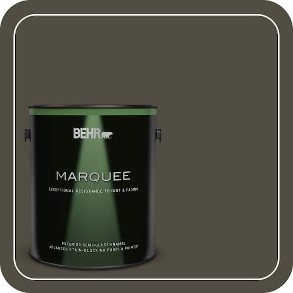 BEHR MARQUEE 1 gal. #S-H-760 Olive Leaf Semi-Gloss Enamel Exterior Paint & Primer (2)