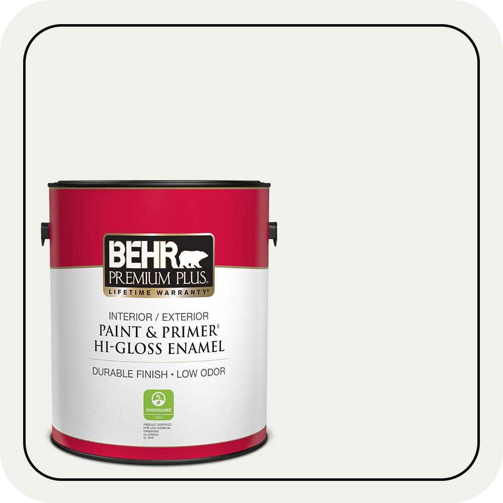 BEHR PREMIUM PLUS 1 gal. #610E-1 Windmill Wings Hi-Gloss Enamel Interior/Exterior Paint & Primer