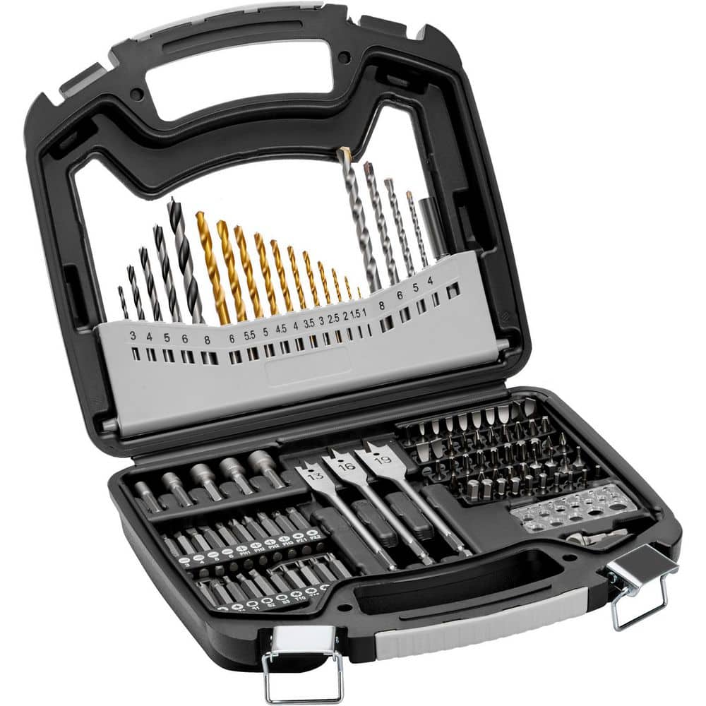 SKYSHALO Steel Drill Bit Set (101-Piece), Driver Bits for Wood, Metal, Cement Drilling, Screw Driving, in Organized Carrying Case (1)