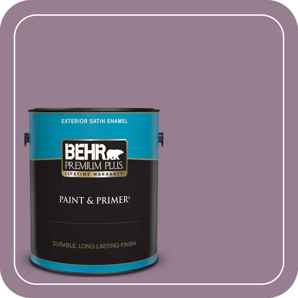 BEHR PREMIUM PLUS 1 gal. #680F-5 Plum Swirl Satin Enamel Exterior Paint & Primer