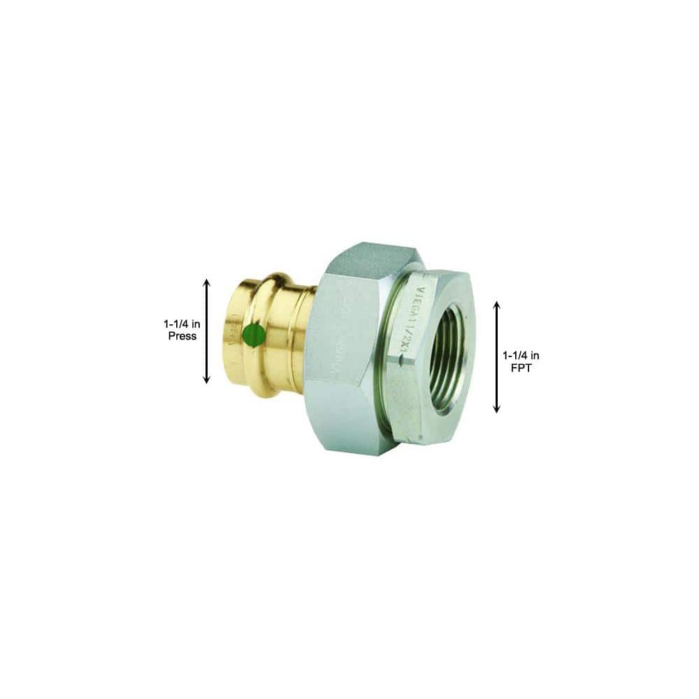 Viega ProPress 1-1/4 in. Press 1-1/4 in. FPT Zero-Lead Bronze Di-Electric Union (2)