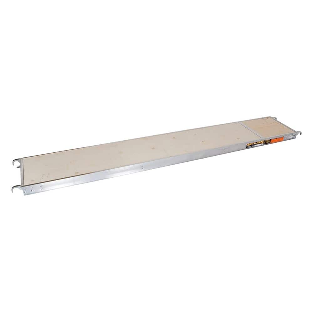 MetalTech 10 ft. L x 19 in. W Aluminum Scaffold Platform w/5/8 in. Plywood Plank, Reinforced Edge Capping for Standard, Arch Frame