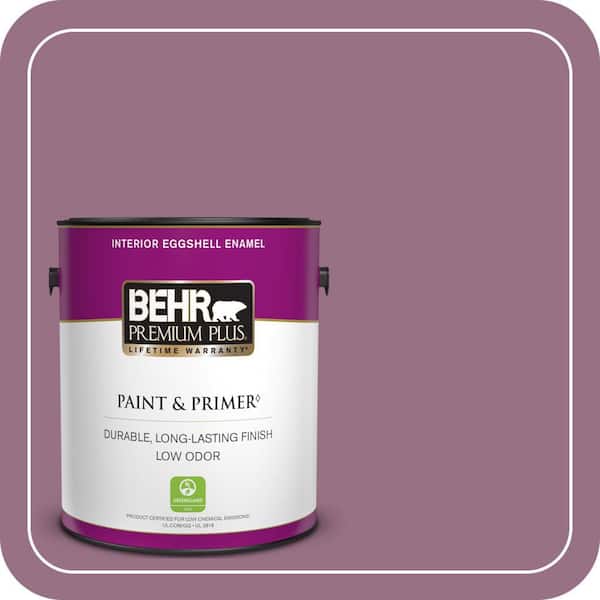 BEHR PREMIUM PLUS 1 gal. #690D-6 Meadow Flower Eggshell Enamel Low Odor Interior Paint & Primer (2)