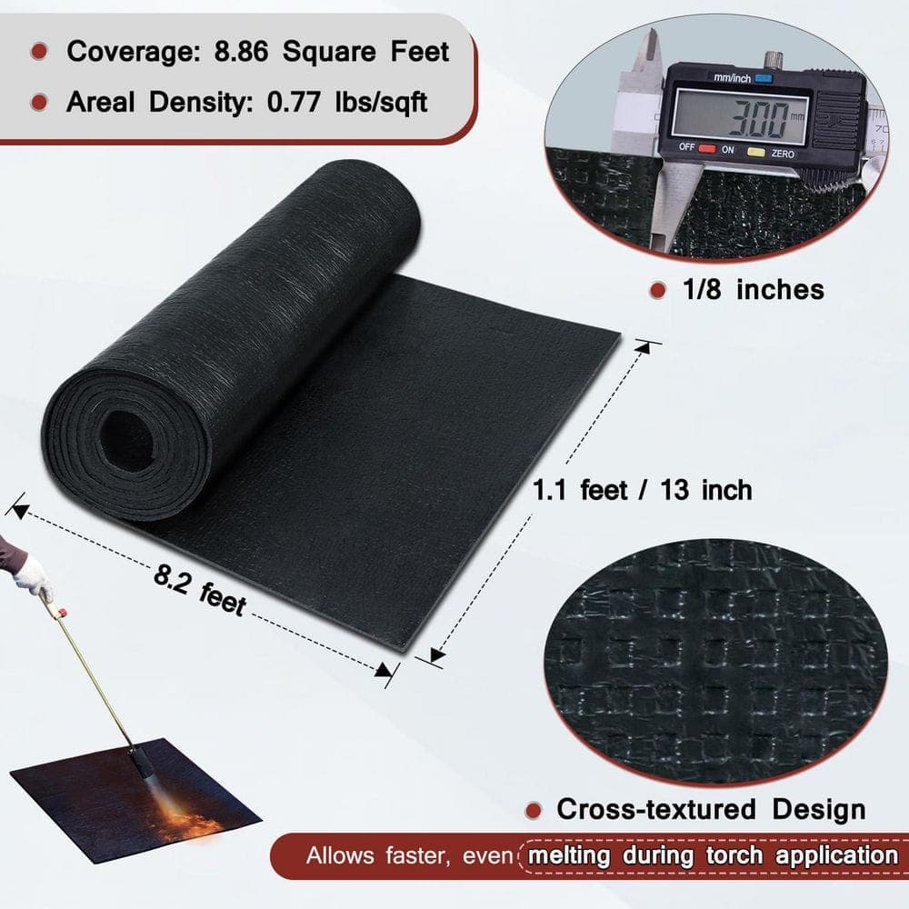 Laybus Modified Bitumen Roof Underlayment [8.86 sq. ft.] Self-Healing Flashing Barrier for Ice and Water Shield (2)