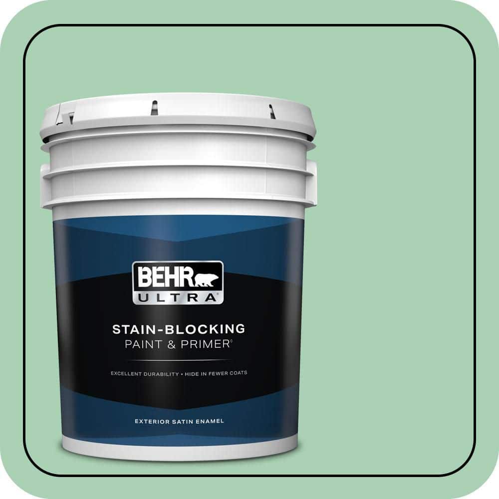 BEHR ULTRA 5 gal. #460D-4 Aloe Essence Satin Enamel Exterior Paint & Primer