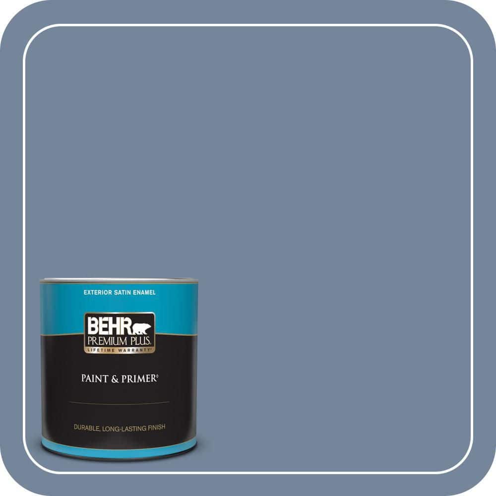 BEHR PREMIUM PLUS 1 qt. #580F-5 Mysteria Satin Enamel Exterior Paint & Primer