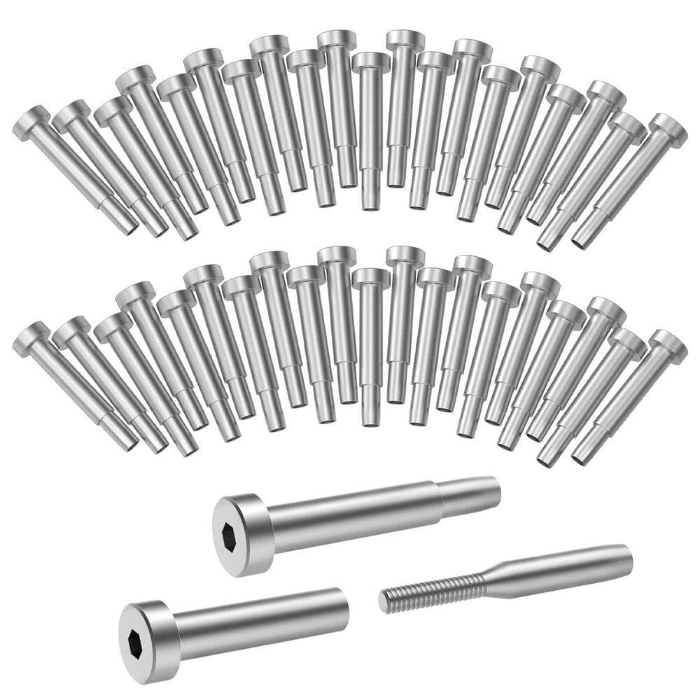 Afoxsos 3.15 in H x .63 in. W 40 Pack Invisible Cable Railing KitStainless Steel Receiver and Swage Stud End for Wood/Metal Post (1)