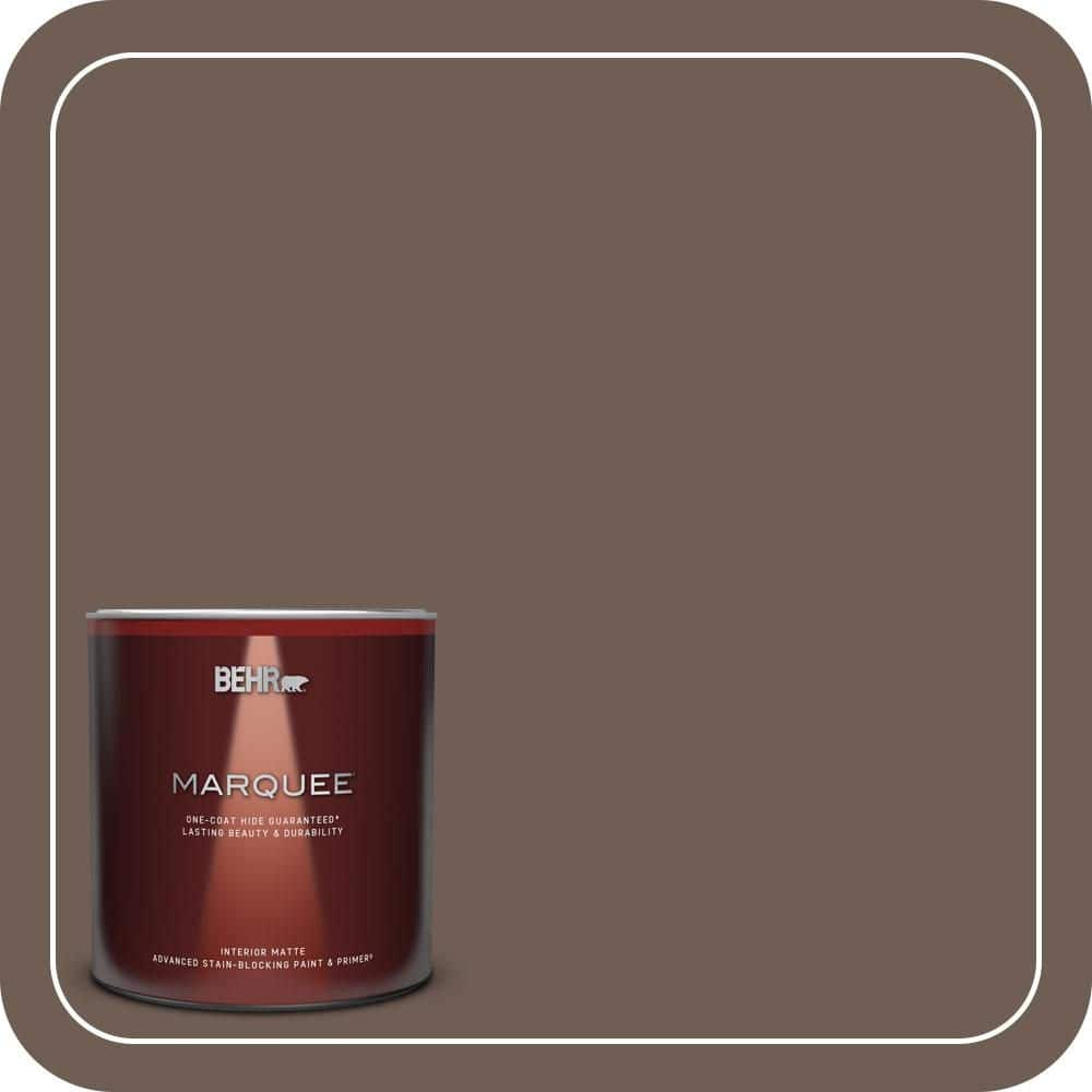 BEHR MARQUEE 1 qt. #N210-6 Swiss Brown Matte Interior Paint & Primer