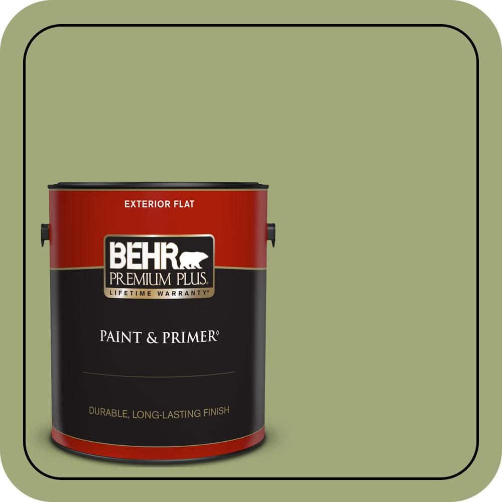 BEHR PREMIUM PLUS 1 gal. #T18-16 Nurturing Flat Exterior Paint & Primer