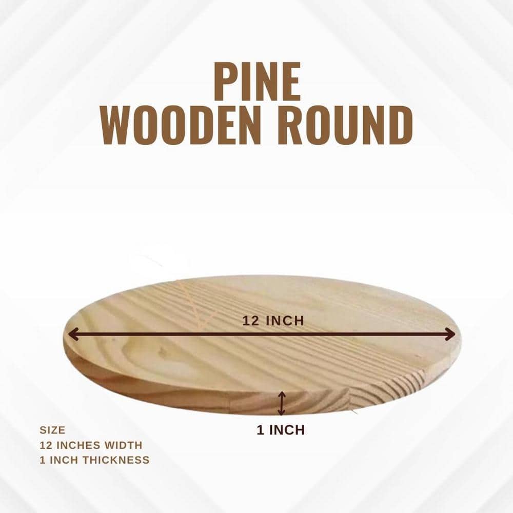 MMOBILITY Edge-Glued Round (Common Softwood Boards: 0.75 in. x 11.75 in. x 11.75 in.) Pine Wood Round Boards (Pack of 10) (2)