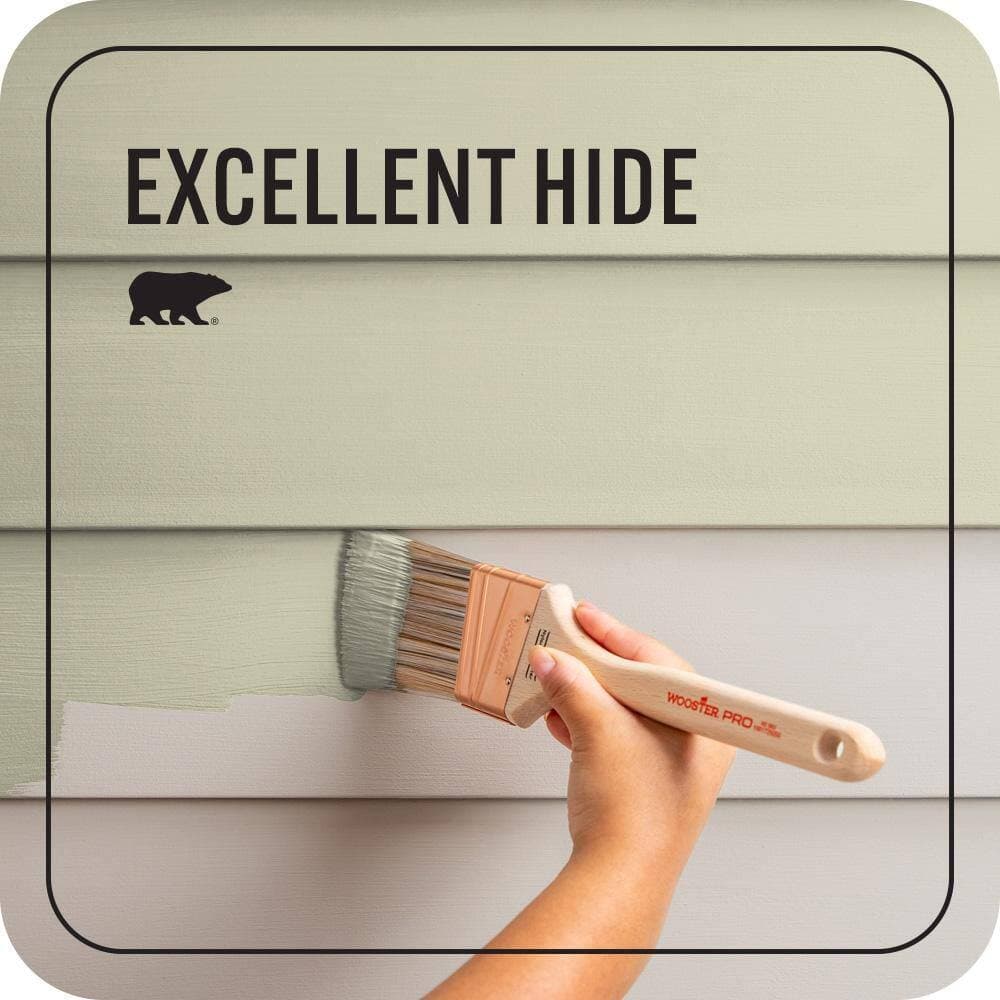 BEHR PREMIUM PLUS 1 gal. #PPU9-18 Cilantro Cream Flat Exterior Paint & Primer (4)