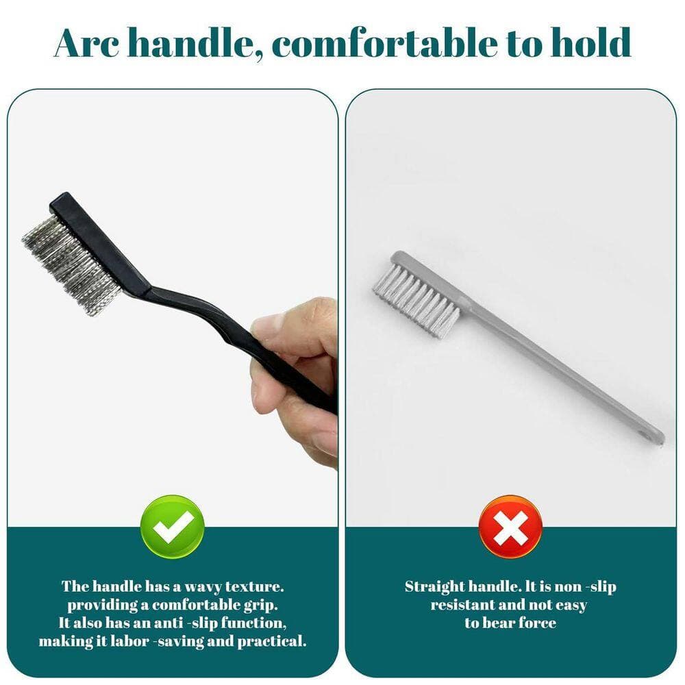 Unbranded 15PCS Mini Stainless Steel Wire Brush Set Masonry Brush for Welding Slag Rust Cleaning Curved Handle 15 Pack (3)