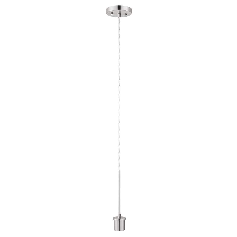 PRIVATE BRAND UNBRANDED Polished Chrome Pendant Light Kit with Partial Down Rod and Adjustable Height Wire