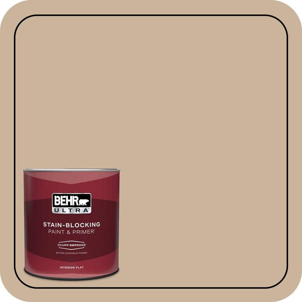 BEHR ULTRA 1 qt. #PPU4-07 Mushroom Bisque Extra Durable Flat Interior Paint & Primer (1)