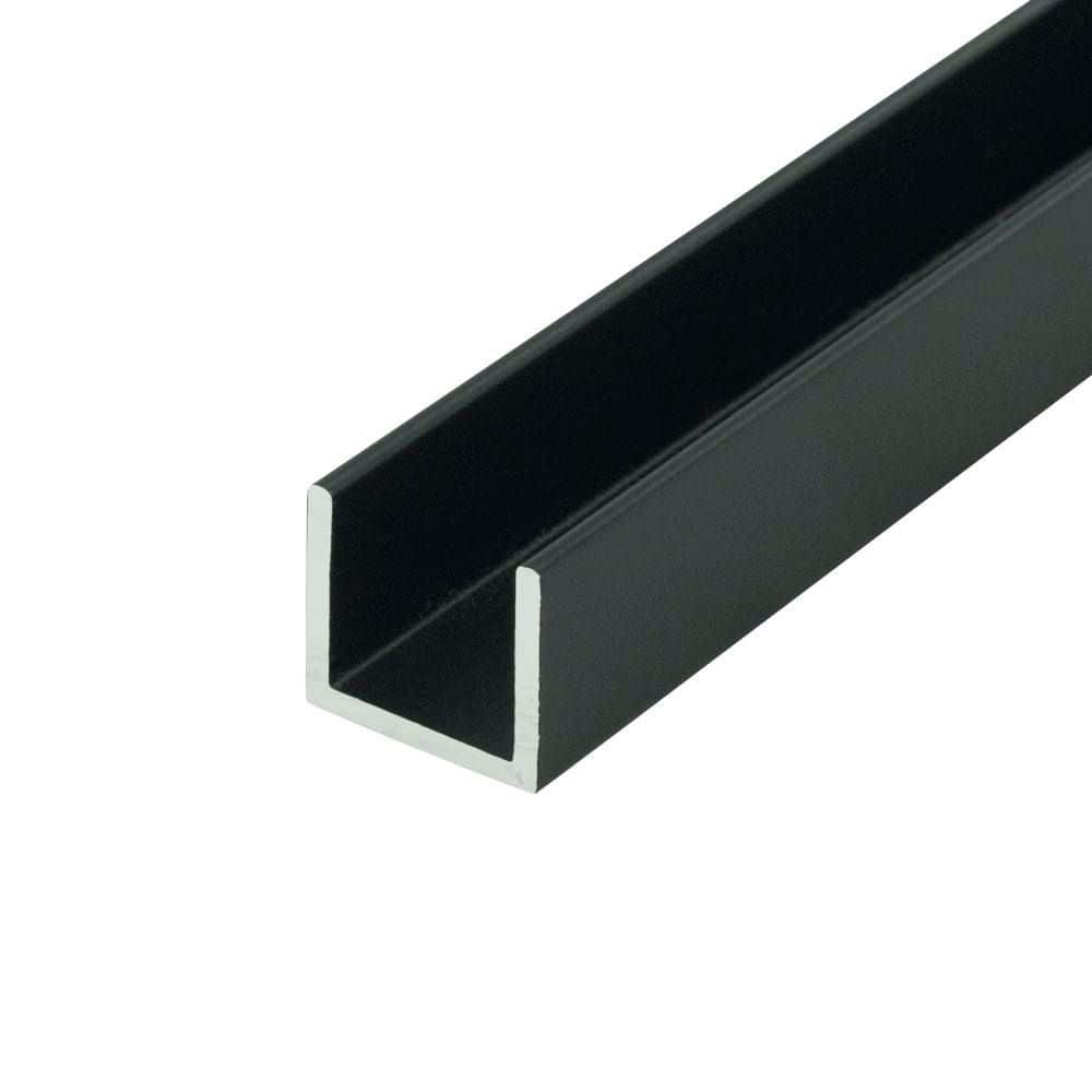 Outwater 4-PACK 0.624 in. D x 0.562 in. W x 36 in. L Finished Black Powder Coated Aluminum U Channel Moulding Fits 1/2 in. Boards (1)