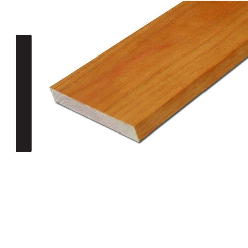 HOUSE OF FARA 3/4 in. D x 5-1/2 in. W x 96 in. L Prefinished Red Oak Wood Stained Golden Oak S4S Board Base Moulding (1)