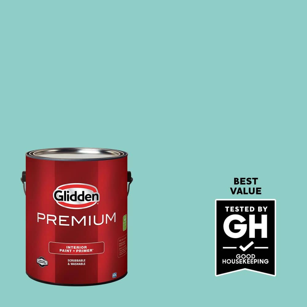 Glidden Premium 1 gal. PPG1231-4 Tropical Holiday Satin Interior Latex Paint (2)