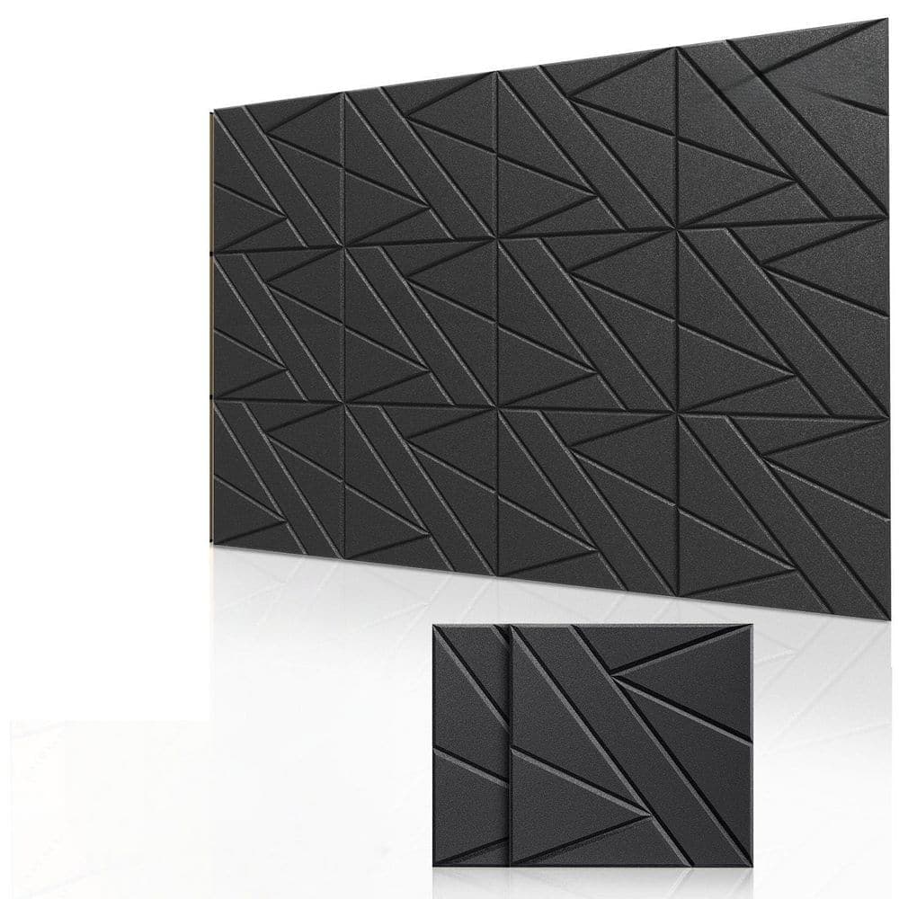 xinyoec 12 in. x 12 in. Black Self-Adhesive Soundproof Acoustic Panels with Peel and Stick, High-Density Studio Panels (10-Pack) (1)