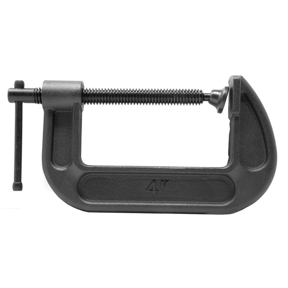 WEN Heavy-Duty Cast Iron C-Clamps with 4 in. Jaw Opening and 2.2 in. Throat Set (2-Piece) (3)