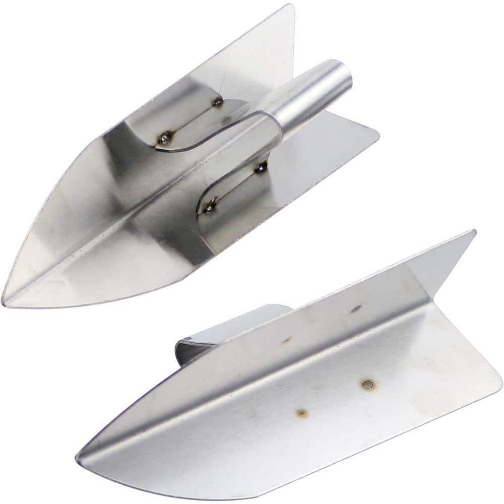 KIWDZFU 1.5 x 5.7 in. Stainless Steel Inner/Outer Wall Corner Trowel Plastering Tool, 2-Pack (3)