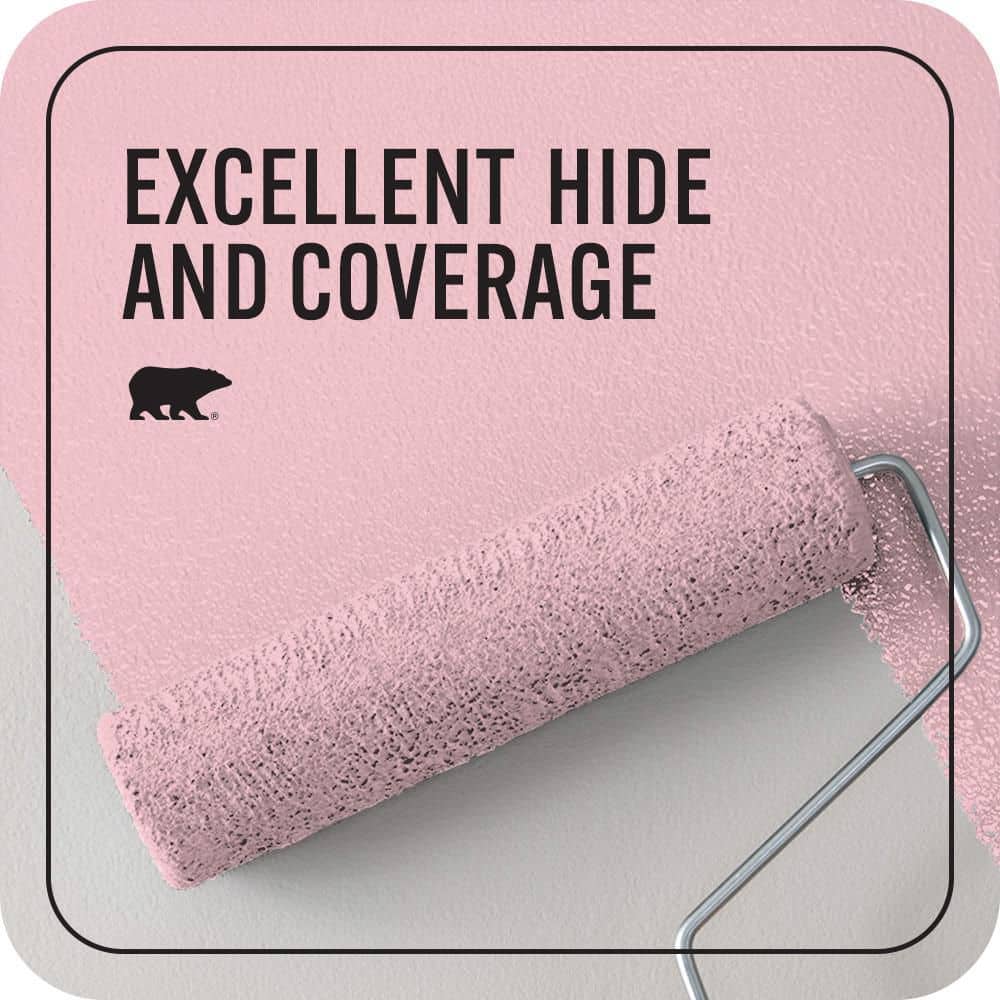 BEHR PREMIUM PLUS 1 qt. #P150-2 Energetic Pink Flat EcoMix Plant-Based Interior Paint & Primer (2)