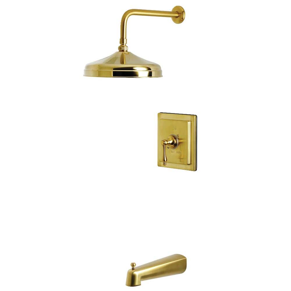 Kingston Brass Revival 1-Handle 1-Spray Tub and Shower Faucet 1.8 GPM in Brushed Brass (1)