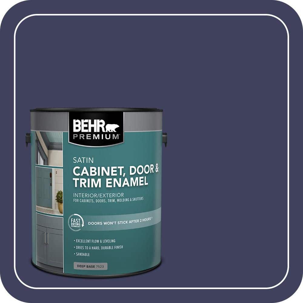 BEHR PREMIUM 1 gal. #HDC-MD-01 Majestic Blue Satin Enamel Interior/Exterior Cabinet, Door & Trim Paint