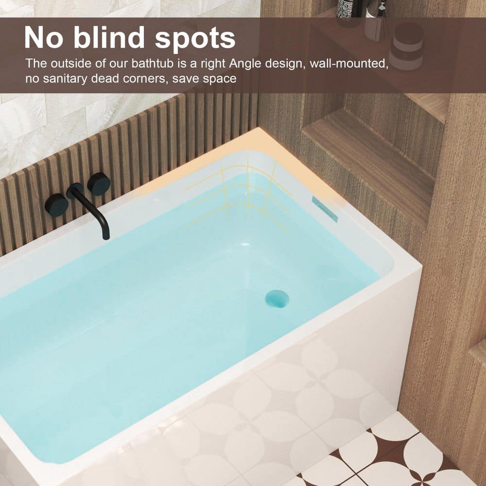 Boosicavelly 47 in. x 28 in. Acrylic Surface Freestanding Soaking Bathtub in Glossy White (3)