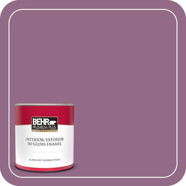 BEHR PREMIUM PLUS 1 qt. #680D-6 Lantana Hi-Gloss Enamel Interior/Exterior Paint & Primer (2)