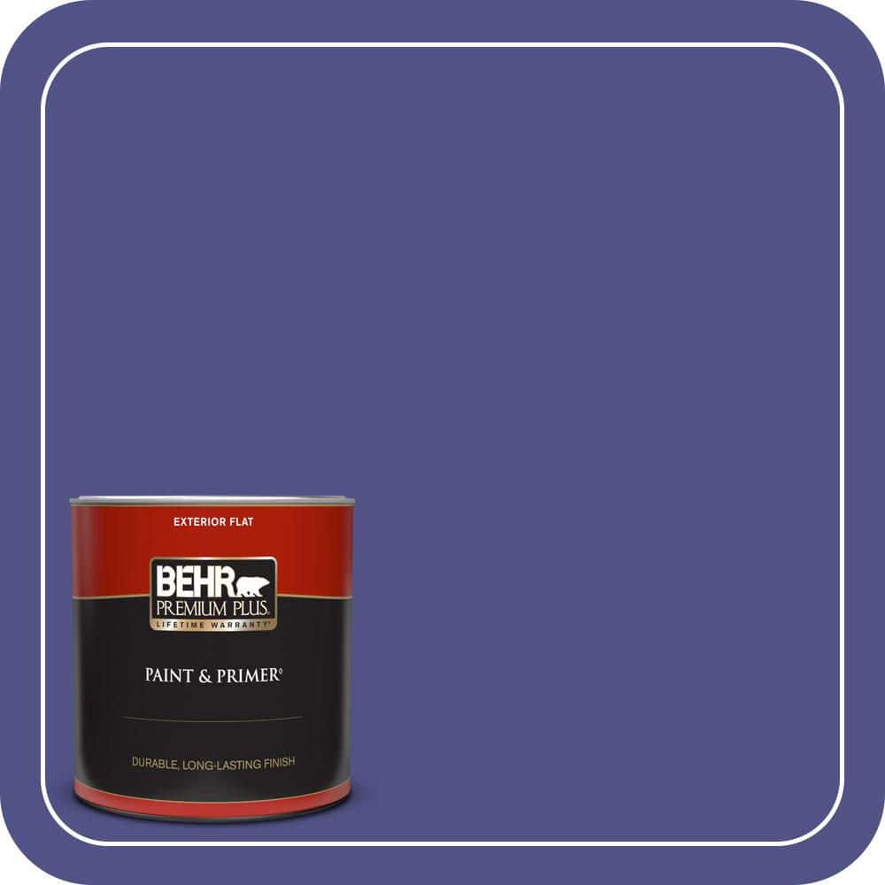 BEHR PREMIUM PLUS 1 qt. #P550-7 Purple Prince Flat Exterior Paint & Primer