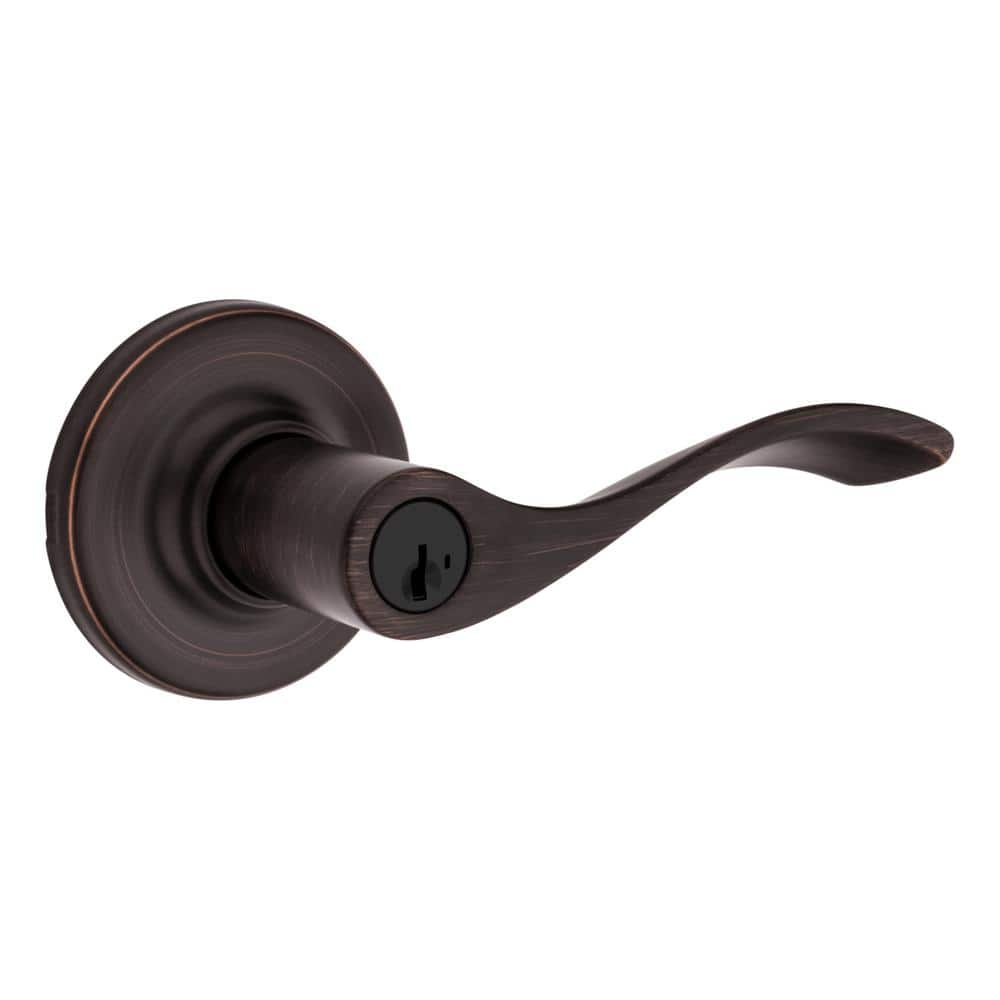 Kwikset Balboa Venetian Bronze Keyed Entry Door Handle featuring SmartKey Security and Microban Technology