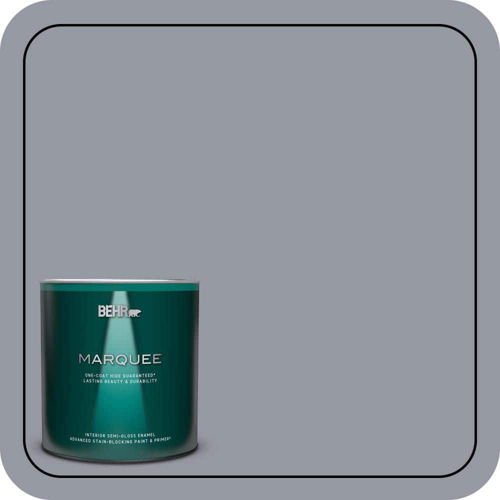 BEHR MARQUEE 1 qt. #N540-4 Silhouette One-Coat Hide Semi-Gloss Enamel Interior Paint & Primer