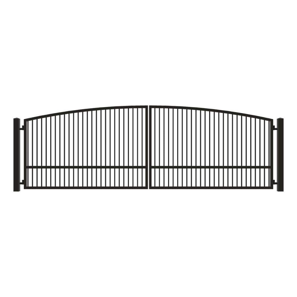 Unbranded Driveway Gate — Swing, Center, Arch, Single, Black — 226"W x 72"H (1)