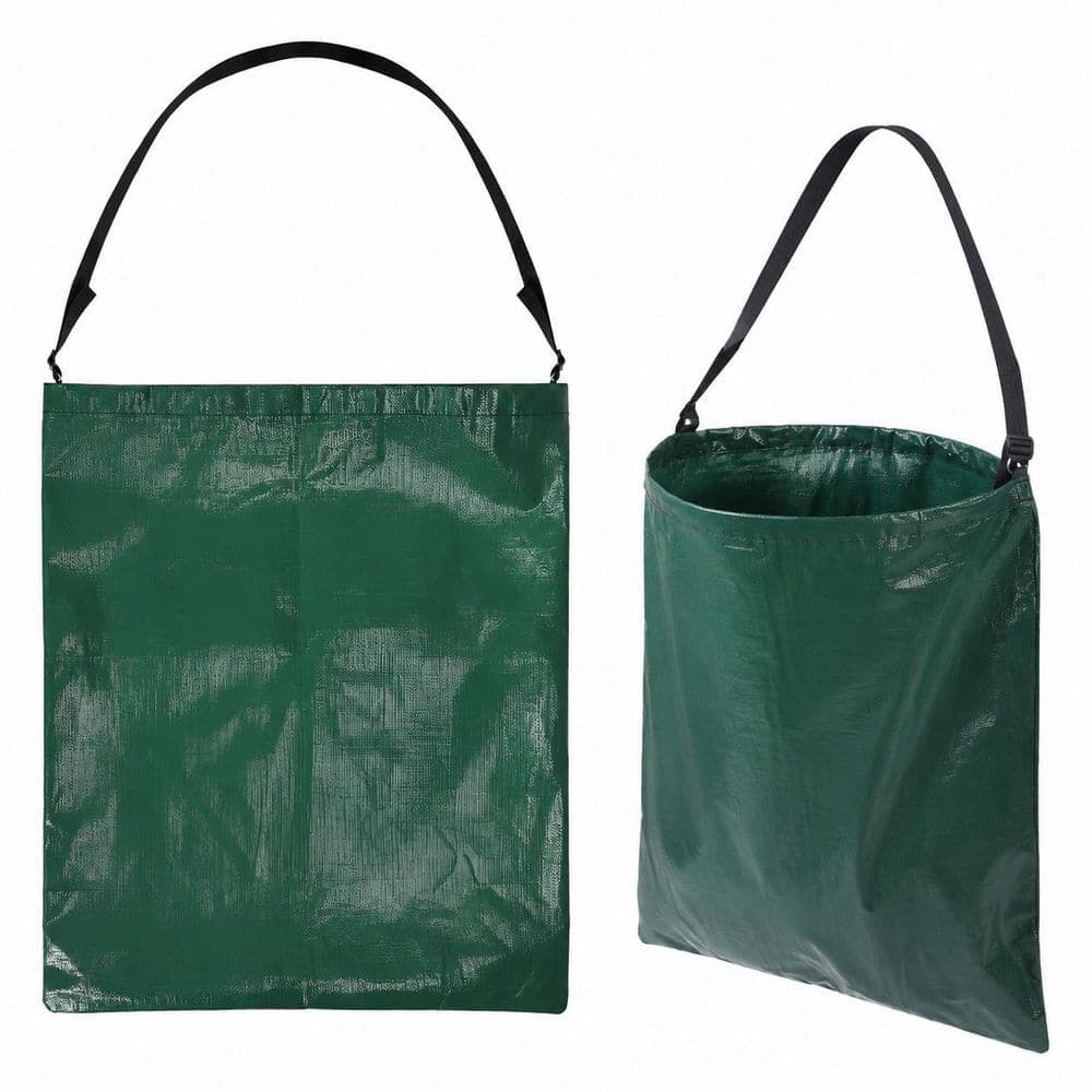 Misopily Lawn Leaf Chute Litter Bag with Shoulder Strap Trash Pickup Bag Holder 4.45 cu. ft. Portable Set (1)