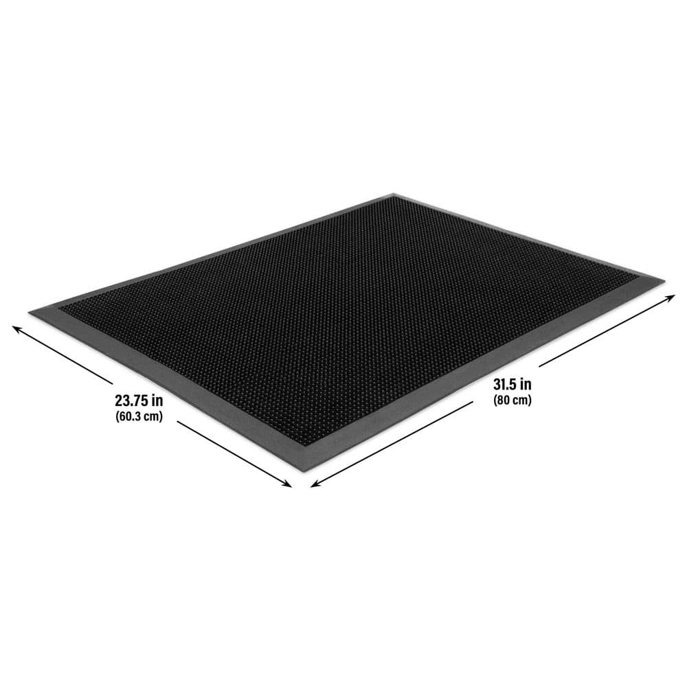 TrafficMaster Black 23.75 in. x 31.5 in. Rubber Non-Slip Indoor Outdoor Door Mat (3)