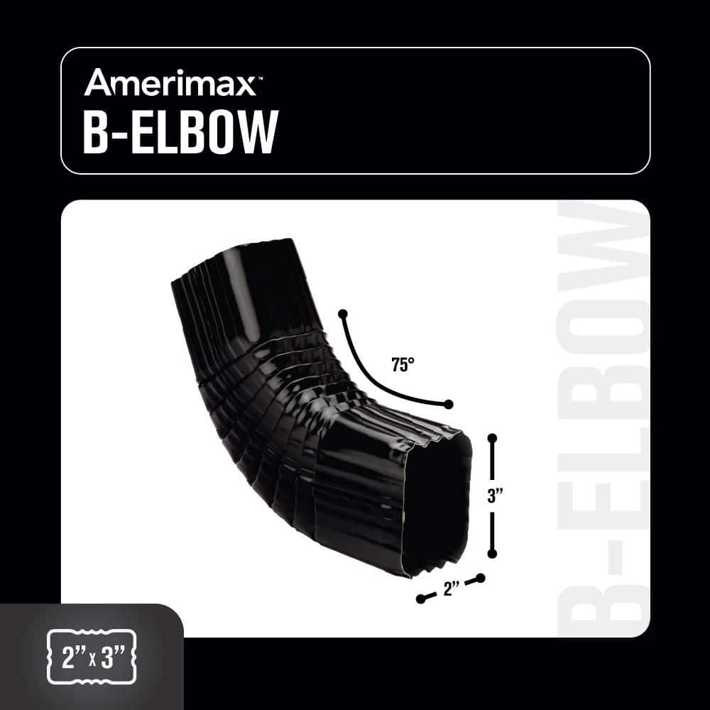 Amerimax Home Products 2 in. 3 in. Aluminum Downspout B-Elbow (4)