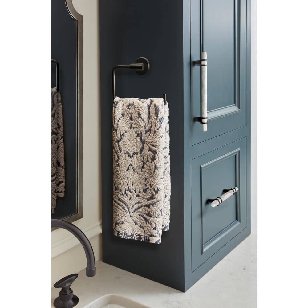 Amerock Arrondi 6-7/16 in. L Towel Ring in Matte Black (3)