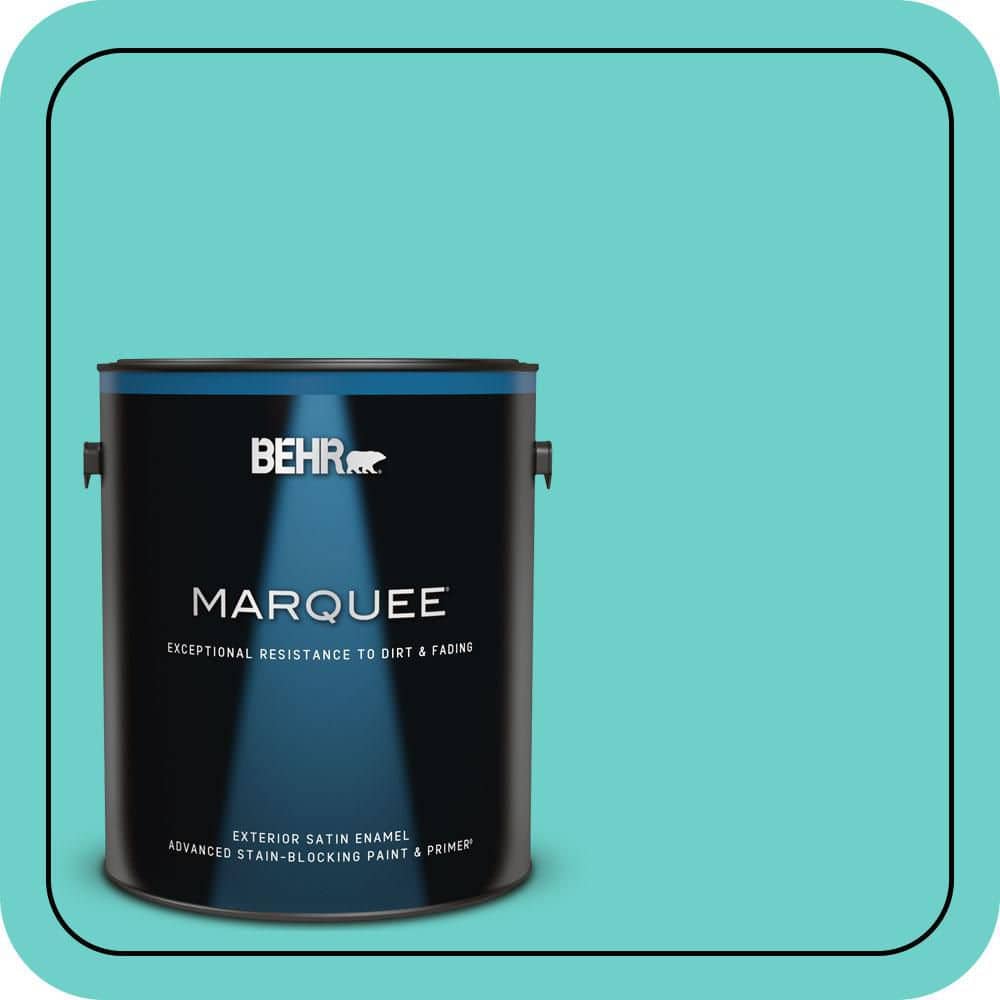 BEHR MARQUEE 1 gal. #P450-4 Hidden Sea Glass Satin Enamel Exterior Paint & Primer (1)